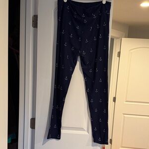 LulaRoe Navy Anchor Print leggings